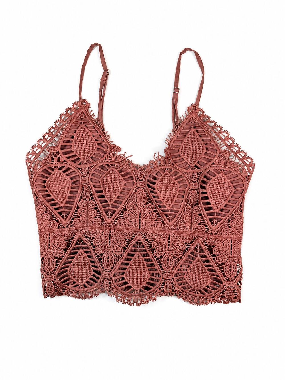 Say What Womens S Rust Crochet Lace Bustier Crop Top Y2K Coquette Festival